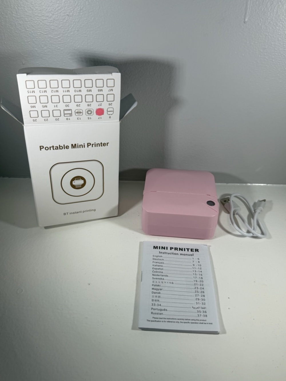 BT Instant Printing Portable Mini Printer Open Box Pink - Picture 3 of 4